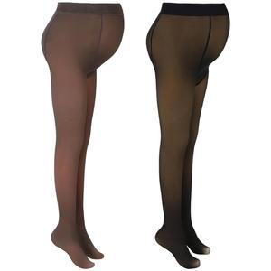 보누치 2개 여성 임산부 팬티스타킹 겨울 플리스 안감 하이웨이스트 신축성 임신 웜 타이츠