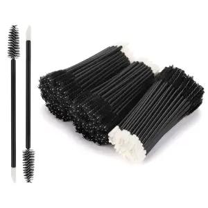 300개 일회용 마스카라 원드 듀얼 엔드 속눈썹 브러시 립 연장용 립스틱 어플리케이터 눈썹 스풀리 눈썹용