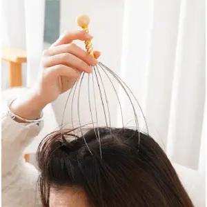 두피케어기기 문어 머리 지압기 핸디 수동 두피마사지기 휴대용 마사지 헤드 스파 도구