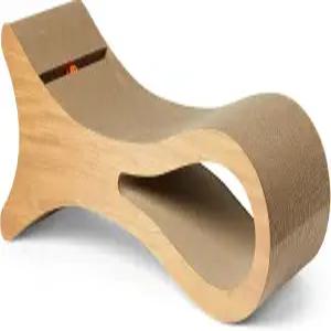 아마존 베이직 골판지 고양이 스크래처 침대 캣닙이 있는 라운지 패드 FSC 인증 34.3 x 11.8 인치 나무