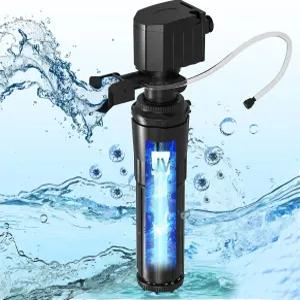 40-80갤런 탱크용 U-V 조명이 있는 하이거 수족관 필터 여과/조류 청정/산소 발생/웨이브커/순환용 다목적