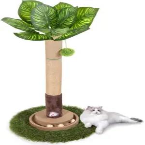 고양이 긁는 포스트 35인치 키의 트리 타워 실내 행잉 볼 시잘 로프 인터랙티브 마우스 장난감