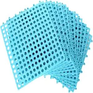 배수구가 있는 12팩 11.8인치 x 연동 바닥 타일 부드러운 PVC 미끄럼 방지 샤워 매트 배수구 수영장 파티오