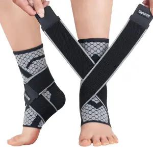 아킬레스건염 용 워크미 발목 압박 슬리브(1켤레)-여성용 및 남성용 스트랩이 조절 가능한 지지 양말