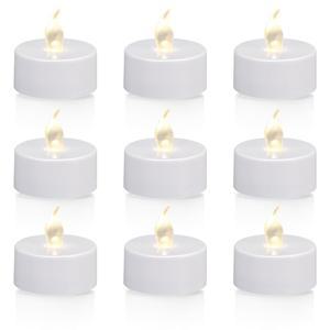 KOABY 12/24/50 팩 LED 티 라이트, 6H 타이머, 매일 자동 켜짐, 따뜻한 흰색 조명 깜빡임