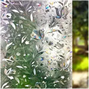 레몬 클라우드 윈도우 필름 장식용 프라이버시 3D 스테인드글라스 스티커 가정용 자외선 차단제 열