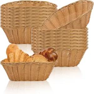 플라스틱 타원형 바구니 16팩 작은 빵 보관 빈 및 서빙 진열 채소를 위한 선물