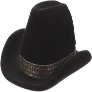 카우보이 모자 주얼리 박스 블랙 플로킹 벨벳 보관 케이스 목걸이 및 귀걸이 스타일리시한 웨스턴 디자인