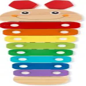 멜리사 앤 더그 캐터필라 실로폰 뮤지컬 장난감 나무 망치 포함 15.25인치 x 6.5인치 1.5인치 파란색