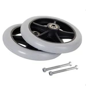 휠체어바퀴 앞바퀴 8인치 세트 통타이어 부품 교체용 휠 솔리드