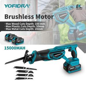 요피드라 18V 무브러시 왕복톱 핸드쏘 다기능 전기톱 (금속 목재 파이프 컷팅용) 마키타 배터리 핀 호환