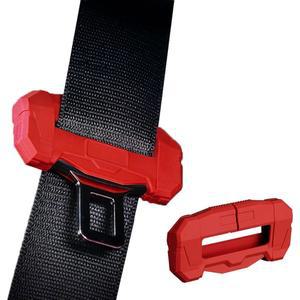 [미국배송] 한나이 자동차 유니버설 안전벨트 클립 커버 자동차용 버클 보호대 긁힘 방지 실리콘 보호대(빨간색 작은 크기)