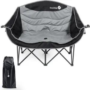 에어로와일드 더블 폴딩 의자 ？ 600파운드의 지지력으로 성인 2인용 휴대용 러브시트 해변 피크닉 캠핑을