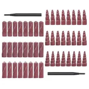 Qlvily 50Pcs 1-1/2인치 연마 카트리지 롤 금속 및 목재 작업을 위한 2 x 1/4 다이 그라인더 스템 맨드렐이