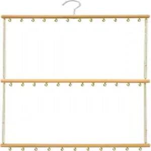 목걸이 팔찌 귀걸이 머리띠를 위한 36개의 고리가 달린 누에코엘리 걸이 보석 정리함 - 15.7인치 나무