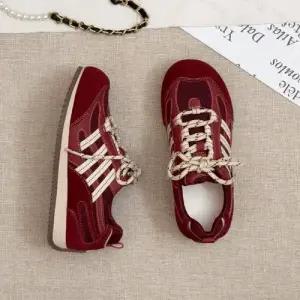 여자 빈티지 가을 가죽 리얼 스트랩 가벼운 통기성 러닝화 통굽 패피3