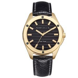 페리 엘리스 태양열 남성용 시계 | 가죽 방수 아날로그 손목시계 42mm 케이스 릴로제스 파라 홈브르 우아한 선물