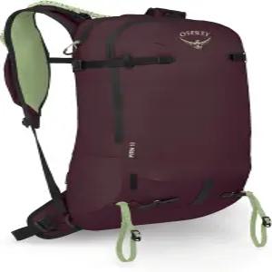 오스프리 핀 18L 스키 및 스노보드 백팩 엘더베리 퍼플/페퍼민트 그린 소형/중형