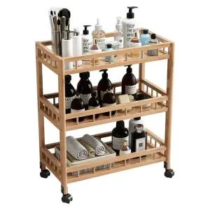 이동식선반 원목카트 이동조리대 서빙카트 원목 트레이