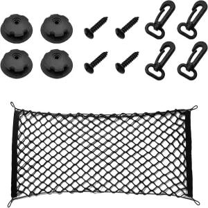자동차 후방 카고 네트 외부 액세서리 조절 가능한 탄성 트렁크 수납 정리함 트럭 SUV와 호환되는 후크가