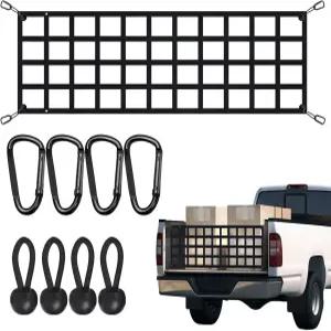 대부분의 중형 트럭용 테일게이트 네트 - 포드 쉐보레 닷지 램과 호환되는 카고 픽업 트럭 침대용 테일