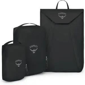 오스프리 초경량 여행 스타터 세트 소형 및 중형 패킹 큐브와 의류 폴더 포함 블랙