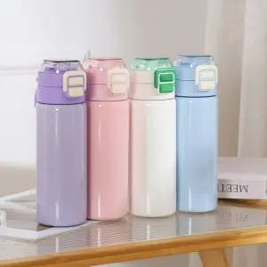 2단 원터치 텀블러 대용량 500ml 스텐316 이중진공 보온보냉 휴대용 빨대 텀블러