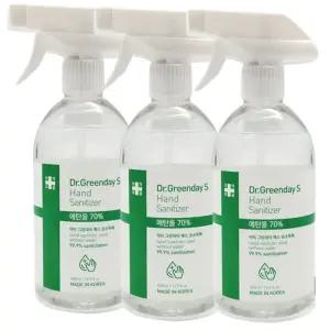 뿌리는 손세정제 500ml 에탄올70% 3개세트 의약외품 손세덜제 손청결제 휴대용손세정제 핸드워시