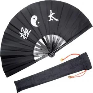 남성/여성용 오미티 대나무 대형 레이브 접이식 손 선풍기 - 중국 일본 쿵푸 태극권 핸드헬드