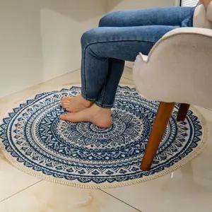 북유럽 바닥매트 원형러그 빈티지 소파 카페트60cm 인디언러그 북유럽러그 빈티지러그 북유럽카페트