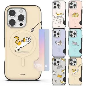 갤럭시 S26 울트라 플러스 맥세이프 케이스 냥이하루 올라운드 범퍼케이스 2장 카드수납