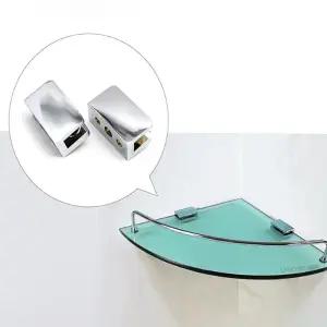 강력이중 유리브라켓 코너 욕실선반 유리 고정 욕실 타공 브라켓 유리선반 선반