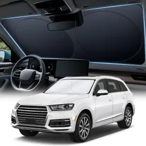 JUSTTOP 자동차 선쉐이드 윈드실드 - 접이식 태양 창문 실드 210T 코팅 은 천 반사 폴리에스터 소재로 99