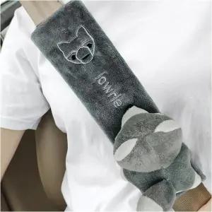 Wevdn 귀여운 자동차 안전벨트 패드 2개 부드럽고 편안한 카툰 스트랩 커버 쿠션 안전벨트용 유니버설 어깨