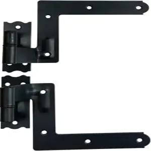 목재 프레임 및 벽돌용 QCAA 블라인드 셔터 힌지 스틸 2-1/8인치 오프셋 파우더 코팅 매트 블랙 2팩(1쌍)