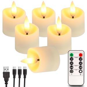 타이머 리모컨이 있는 충전식 화염 없는 티 라이트 캔들, 기념일 결혼식 센터피스 테이블 장식 장례식 할로윈 크리스마스를 위한 1.5
