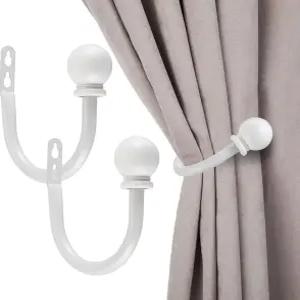 썸나콘 장식 커튼 홀드백 2종 세트 침실용 벽걸이 알루미늄 합금 창문 드레이퍼 타이백 거실 사무실 나사