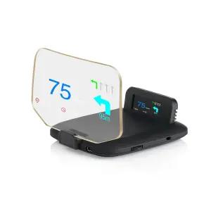 야우지친 자동차 HUD 듀얼 모드 OBD2 GPS 헤드업 디스플레이 실시간 속도 RPM 온도 과속 경보 범용