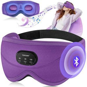 블루투스 헤드폰이 포함된 TOPOINT 수면 마스크, 백색 소음, 전체 정전, 5.4 블루투스, 타이머, 여성 남성, 여행, 명상, 낮잠, CPAP 사용자를 위한 3D 마스크