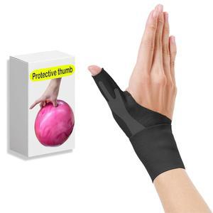 엄지 보호 기능이 있는 남녀용 볼링 손목 보호대 오른손 u2013 압박 지원 장갑, 부상 예방, 더 나은 해제, 안정성, 검은색 장갑