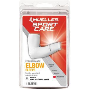 뮬러 스포츠 메디슨 퍼포먼스 압박 팔꿈치 슬리브, 남성과 여성을 위한 팔 지원, 스트레인, 절단, 긁힘, 오른쪽 또는 왼쪽, 흰색, 원 사이즈에 이상적입니다