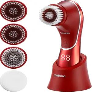 페이셜 클렌징 브러시 전동 페이스 스크러버 충전식 IPX-7 방수 회전 스크러버로 각질 제거 마사지 및