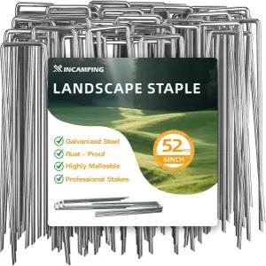 신캠핑 52 팩 6인치 조경 스테이플 아연 도금 정원 스테이크 야드 필드 플라스틱 시트 케이지용 식물