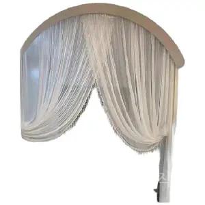 아치형주방커튼 발코니 밸런스 거실 흰색 커튼 그물 레이스 주방용 창문 가리개