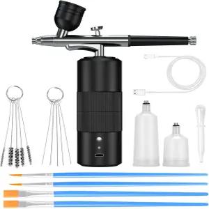 에어브러시 키트 휴대용 - 네일용 고압 네일 기계 미니 (블랙)