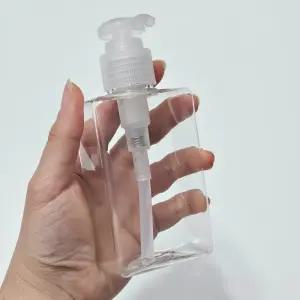 여행용 욕실용 사각 투명 펌프형 공병 로션 샴푸 소분 용기 150ml