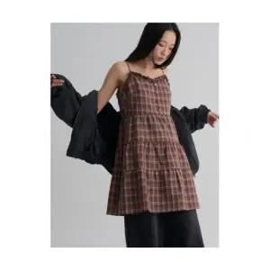 에잇세컨즈 8SECONDS 체크 레이어드 미니원피스 브라운 1644023