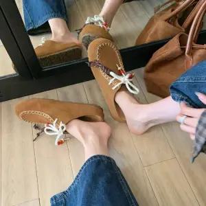 룽나루 여자 봄 슬리퍼 양가죽 진가죽 대머리 버켄 스트랩 키높이 올백 HO1