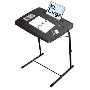 Bblife XL 조절 가능 접이식 TV 트레이 테이블, 대형 디너 HDPE 플라스틱 트레이, 노트북, 식사, 그림 그리기, 간식 등, 블랙 프로