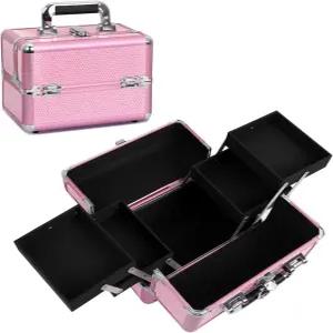 하이스키 메이크업 트레인 케이스 화장품 정리함 박스 휴대용 아티스트 여행 4개의 트레이 칸막이 잠금식